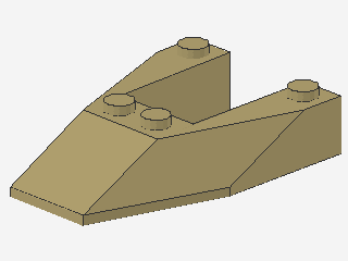 Lego Keil 6 x 4 (6153a) Ausschnitt, ohne Stud-Kerben
